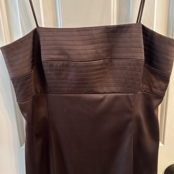 JS Collection from Nordstroms Brown Satin Dress Sz 6 - Picture 7 of 9